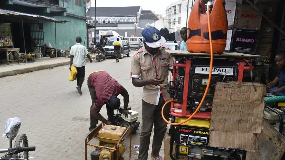 Nigeriaâs erratic power grid forces households and businesses to use diesel and petrol generators. Photo: AFP via BBC