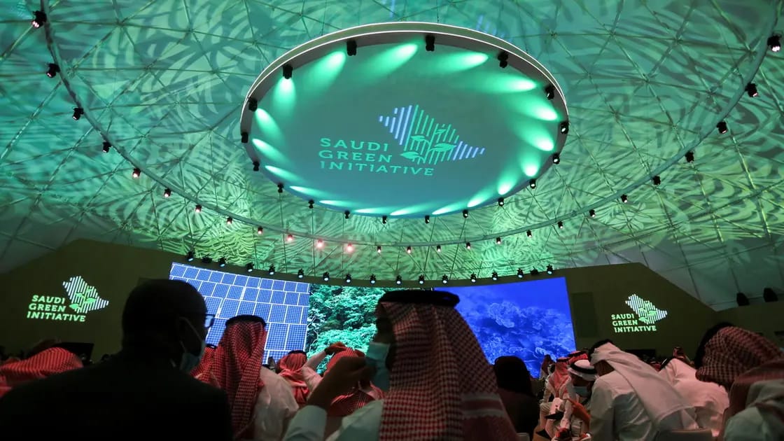 Participants at a forum in Riyadh, Saudi Arabia, discussing efforts by the world’s leading oil exporter to tackle climate change. Photo: Reuters