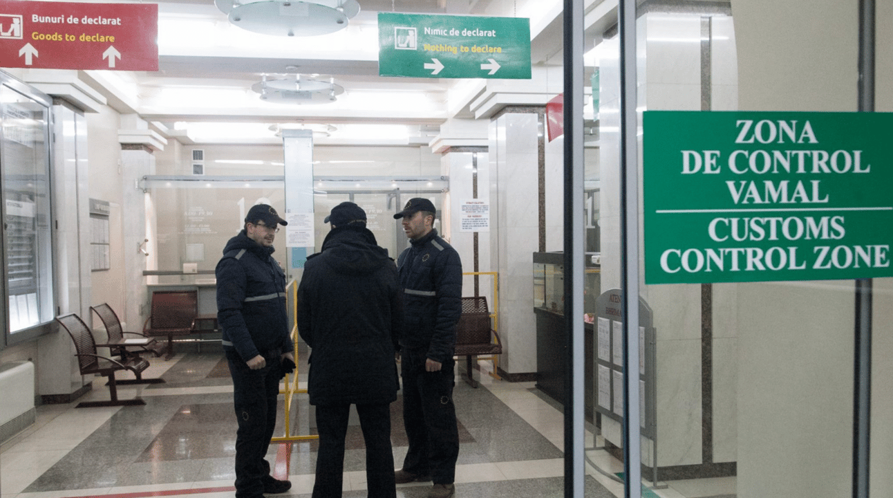 Border control workers in Moldova. Photo: Customs Service of Moldova`s Facebook page